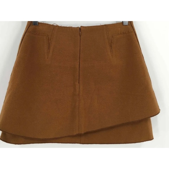 Anthropologie Meadow Rue Brown Felt Mini skirt - Picture 5 of 11